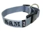 Preview: Namenshalsband Langhaar 25mm mittelgrau