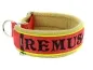 Preview: Zugstopp Hundehalsband mit Namen breit weich Fleece reflektierend rot