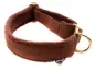 Preview: Hundehalsband geschlossen ohne Zugstopp und Verschluss in Farbe braun und Fleece Polsterung braun