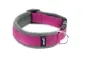 Preview: Hundehalsband pink mit Klickverschluss gepolstert mit Fleece grau