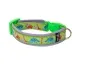Preview: Hundehalsband mit Klickverschluss und Borte Dinos lindgrün flieder