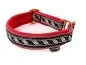 Preview: Hundehalsband Zugstopp Borte reflektierend Webband Mittelalter silber schwarz rot