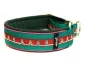 Preview: Hundehalsband Zugstopp reflektierend breit Borte Webband Weihnachten Tannenbaum grün dunkelgrün