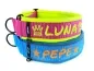 Preview: Hundehalsband Zugstopp mit Namen breit reflektierend