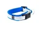 Preview: Hundehalsband gepolstert Langhaar großer Ring weiß blau