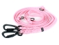 Preview: Robuste verstellbare Hundeleine aus weichem 12mm Seil rot mit Aluminium Sicherheitskarabinerhaken