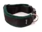 Preview: Hundehalsband schwarz mit Klickverschluss gepolstert mit Fleece dunkelgrün