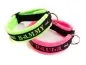 Preview: Hundehalsband mit Namen ohne Zug Stopp weich Fleece neon