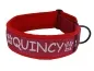 Preview: breites personalisiertes Sport Hundehalsband ohne Verschluss und Zugstopp in Farbe weinrot rot Ringe schwarz