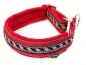 Preview: Hundehalsband Zugstopp Borte reflektierend Webband silber schwarz rot
