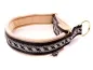 Preview: Hundehalsband Zugstopp reflektierend Borte Webband Mittelalter silber schwarz beige Messing