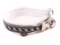 Preview: Hundehalsband Langhaar mit Borte Reflex weiß