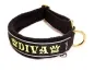 Preview: Hundehalsband mit Namen ohne Zugstopp weich Fleece reflektierend schwarz