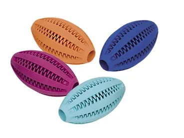 Hundespielzeug Vollgummi Dental Rugbyball