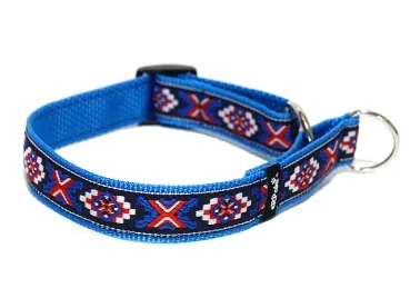 eRPaki Borte Halsband Zugstop 25mm OP blau Indianer