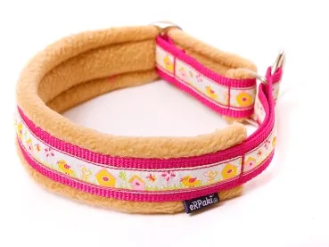 eRPaki® FLEECE Borte Hundehalsband Zugstopp 25mm