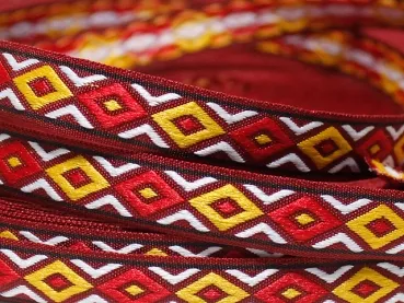 Borte Webband 13mm - Ethno weinrot - 1m