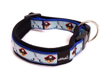 Hundehalsband Langhaar mit Borte Pirat