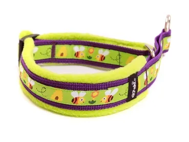 eRPaki® FLEECE Borte Hundehalsband Zugstopp 25mm