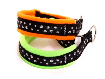 eRPaki® FLEECE Borte Hundehalsband Zugstopp 25mm