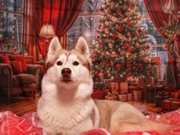 Fotoshooting Hund X-MAS