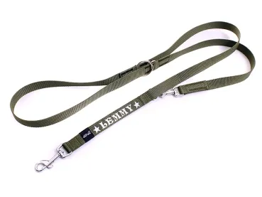 eRPaki Hundeleine mit Namensbestickung 20mm - verstellbar