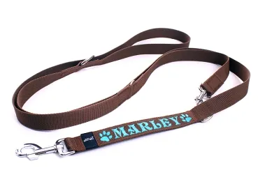 eRPaki Hundeleine mit Namensbestickung 30mm - verstellbar