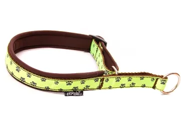Hundehalsband Zugstopp Borte Webband Pfötchen