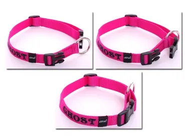 Namenshalsband Langhaar 25mm pink