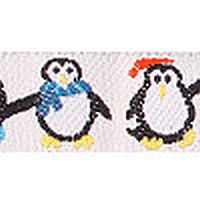 033 Pinguine weiß - Webband