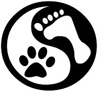 Yin Yang mit Fuß u. Pfote