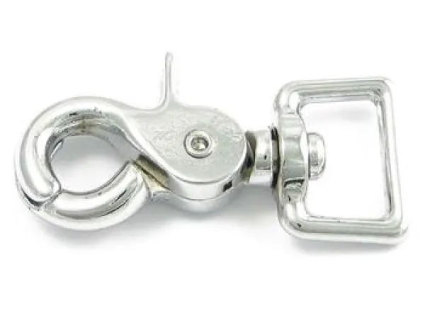 Scherenkarabiner für Gurtbänder 62 mm Verchromt