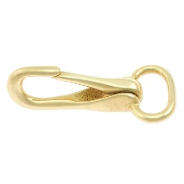 Karabinerhaken aus Messing 67 mm feste Öse