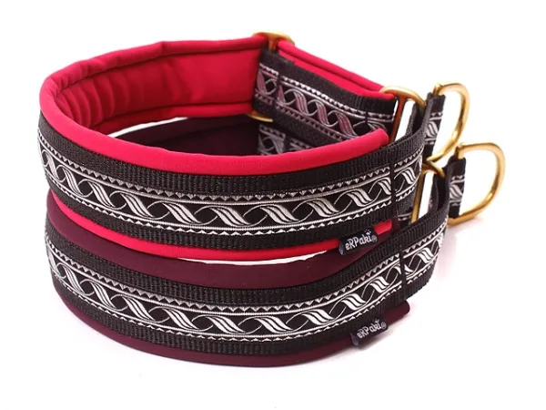 Hundehalsbänder Zugstopp Borte Webband Mittelalter silber Messing