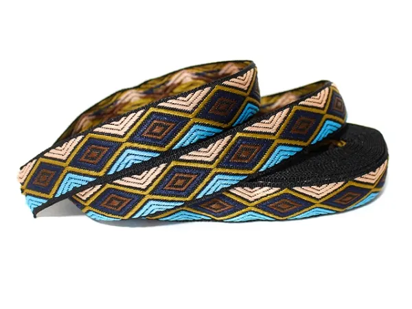 Borte Webband 20mm - Ethno brown blue - 1m