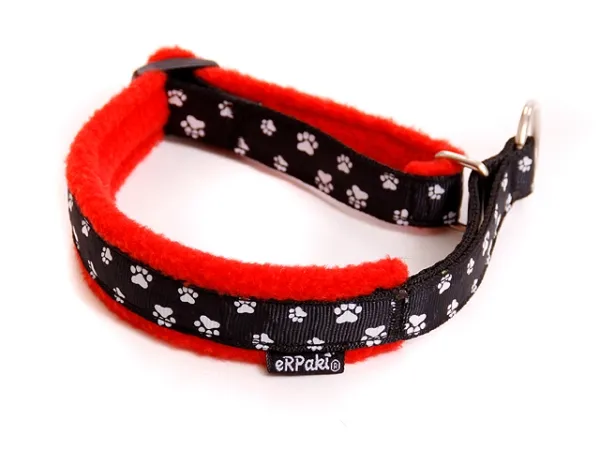eRPaki® FLEECE Borte Hundehalsband Zugstopp 15mm