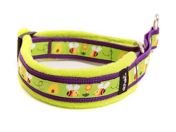 eRPaki® FLEECE Borte Hundehalsband Zugstopp 25mm