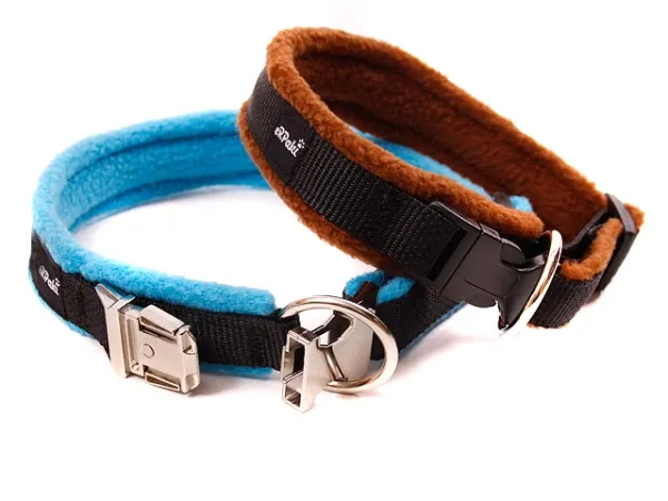 Hundehalsbänder Langhaar mit Fleece gepolstert