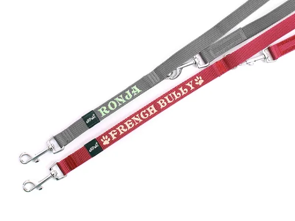 eRPaki Hundeleine mit Namensbestickung 20mm - verstellbar