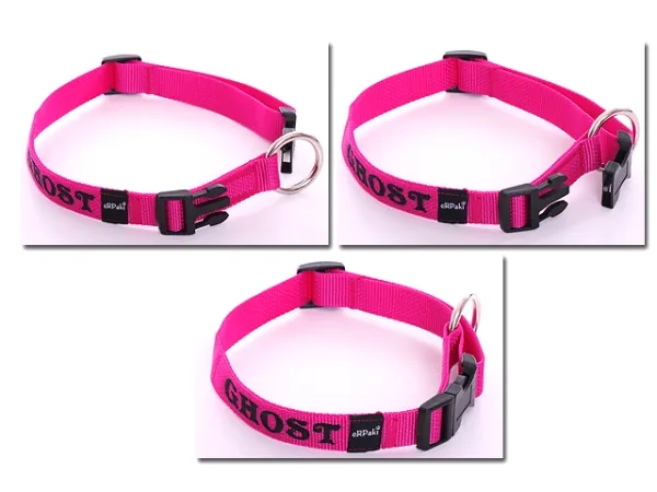 Namenshalsband Langhaar 25mm pink