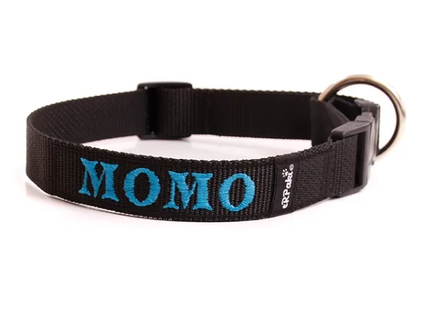 Namenshalsband Langhaar 25mm schwarz