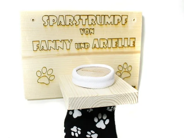 Sparstrumpf personalisiert mit Wunschgravur