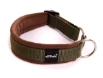 Sport Hundehalsband fest genäht ohne Verschluss und ohne Zugstopp in Farbe olivgrün und braun