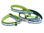 Edle eRPaki Rettungshunde-Befreiungsleine mit dekorativer Web-Borte Design gepolstert mit Softshell mit zusätzlichen kleinem Ring für Hundemarke und praktischen Kotbeutelhalter
