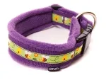 Hundehalsband Langhaar mit Borte Bienchen hellgrün