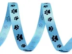 Geschenkband 10mm x 1m - Pfötchen hellblau