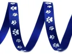 Geschenkband 10mm x 1m - Pfötchen königsblau
