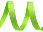 Geschenkband 10mm x 1m - Pfötchen lindgrün