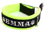 Zug Stopp Hundehalsband mit Namen weich Fleece breit