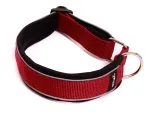 Reflektierendes Sport-Hundehalsband ohne Verschluss und Zugstopp in Farbe weinrot & schwarz - festgenähte Struktur ohne riskante Öffnungsmechanismen für maximale Sicherheit